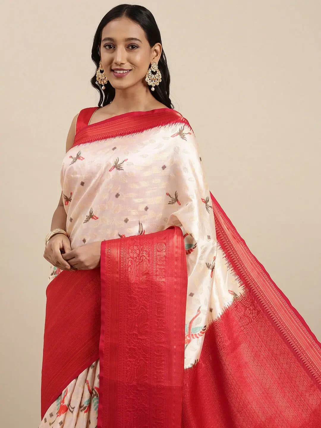 Designer Digital Kalamkari Print Pattu Banarasi Silk Saree