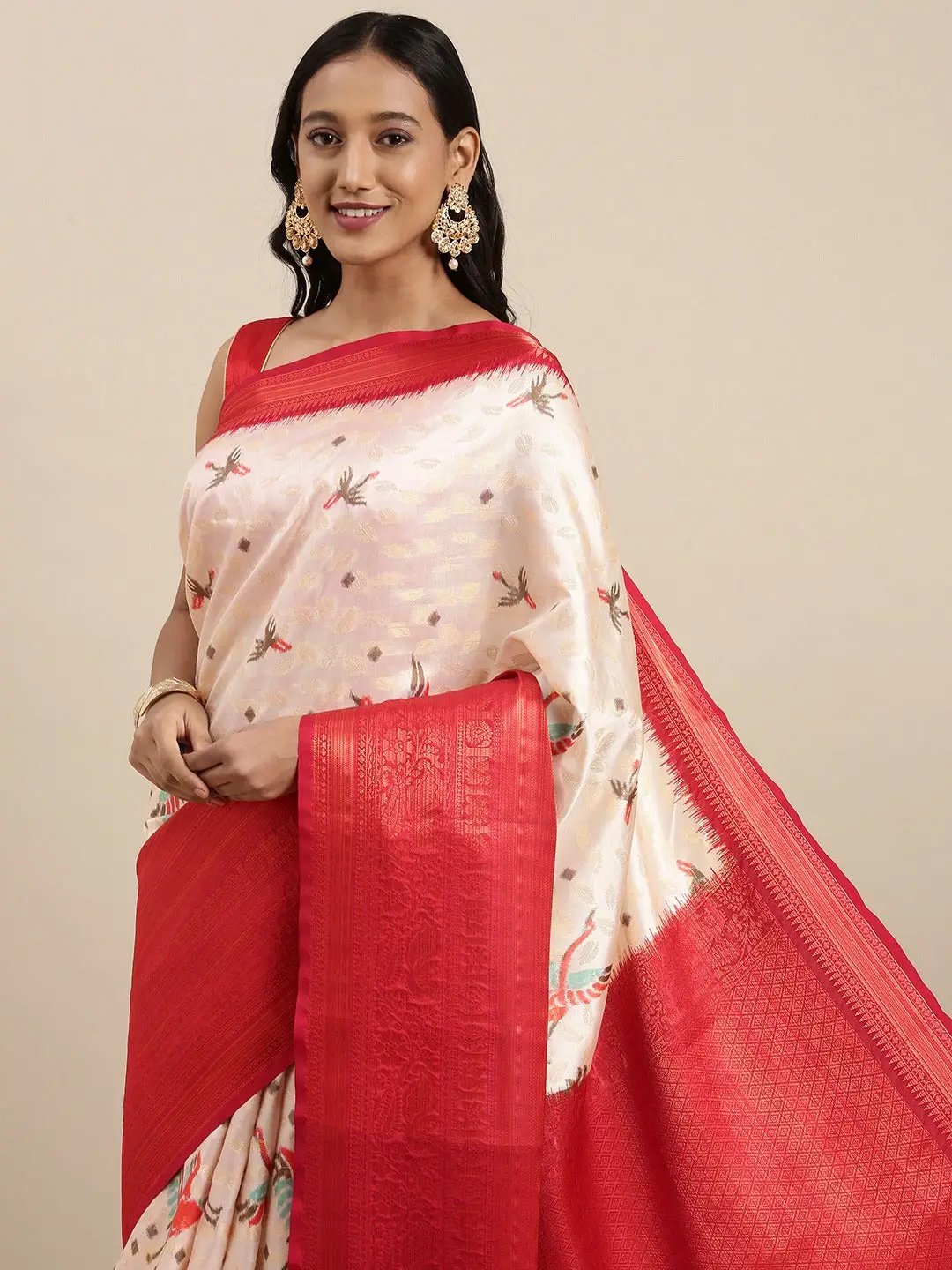 Designer Digital Kalamkari Print Pattu Banarasi Silk Saree