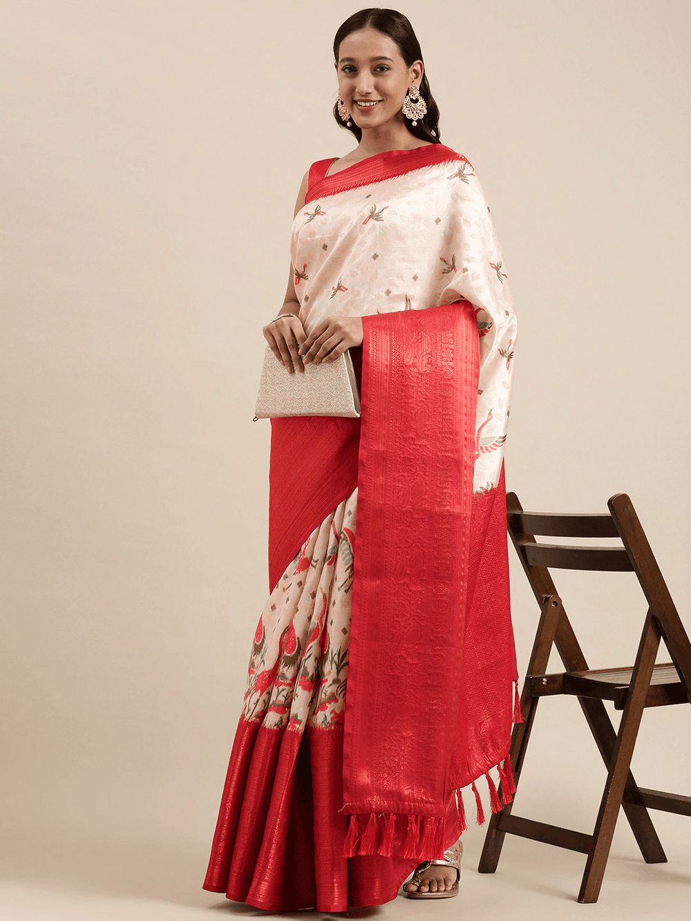 Designer Digital Kalamkari Print Pattu Banarasi Silk Saree