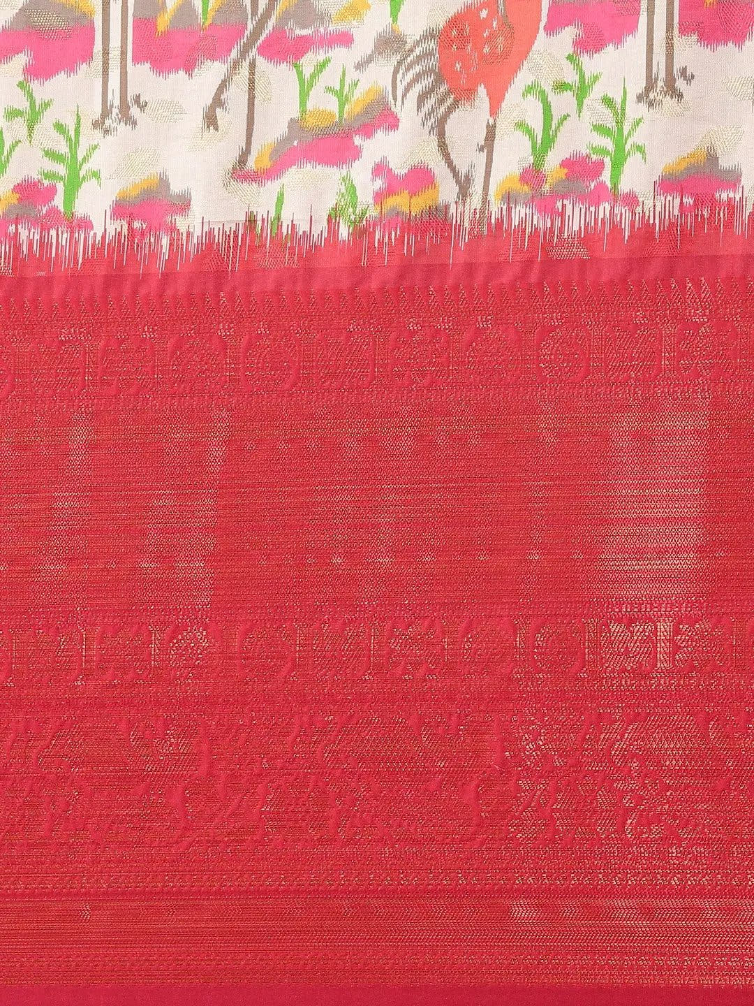 Designer Digital Kalamkari Print Pattu Banarasi Silk Saree