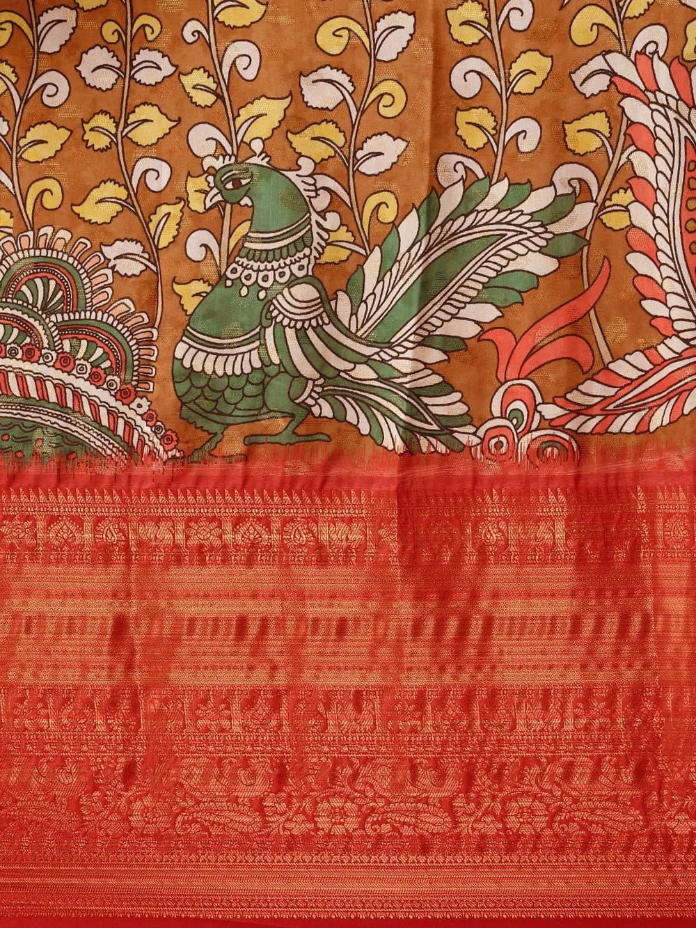 Designer Digital Kalamkari Print Pattu Banarasi Silk Saree