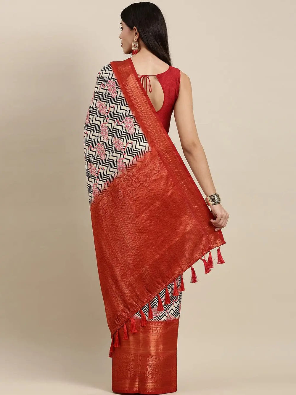 Designer Digital Kalamkari Print Pattu Banarasi Silk Saree