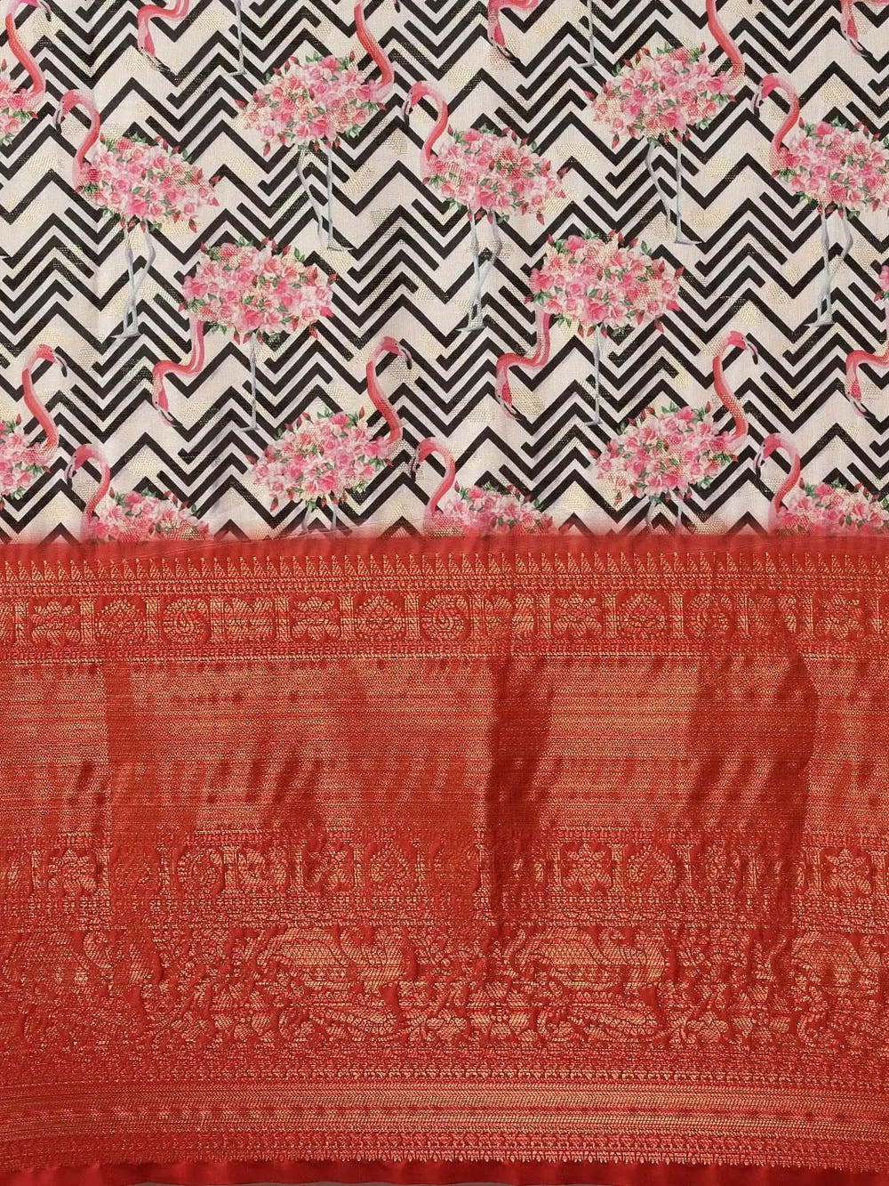 Designer Digital Kalamkari Print Pattu Banarasi Silk Saree
