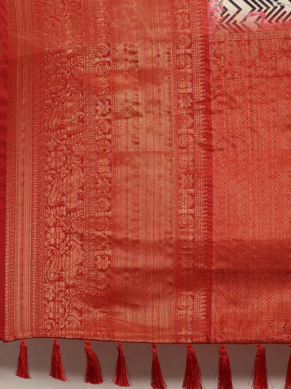 Designer Digital Kalamkari Print Pattu Banarasi Silk Saree
