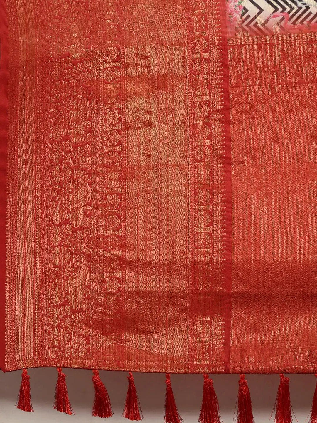 Designer Digital Kalamkari Print Pattu Banarasi Silk Saree
