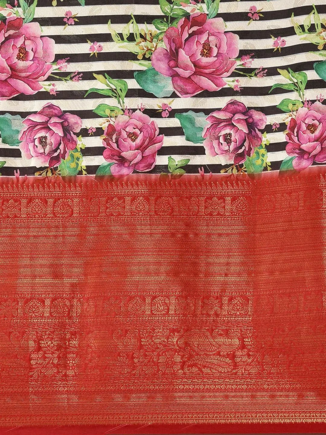 Designer Digital Kalamkari Print Pattu Banarasi Silk Saree