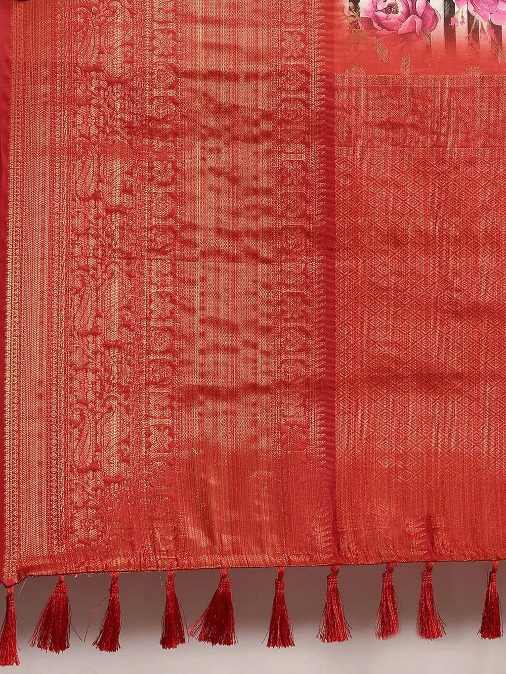 Designer Digital Kalamkari Print Pattu Banarasi Silk Saree