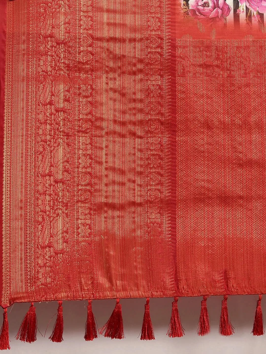 Designer Digital Kalamkari Print Pattu Banarasi Silk Saree