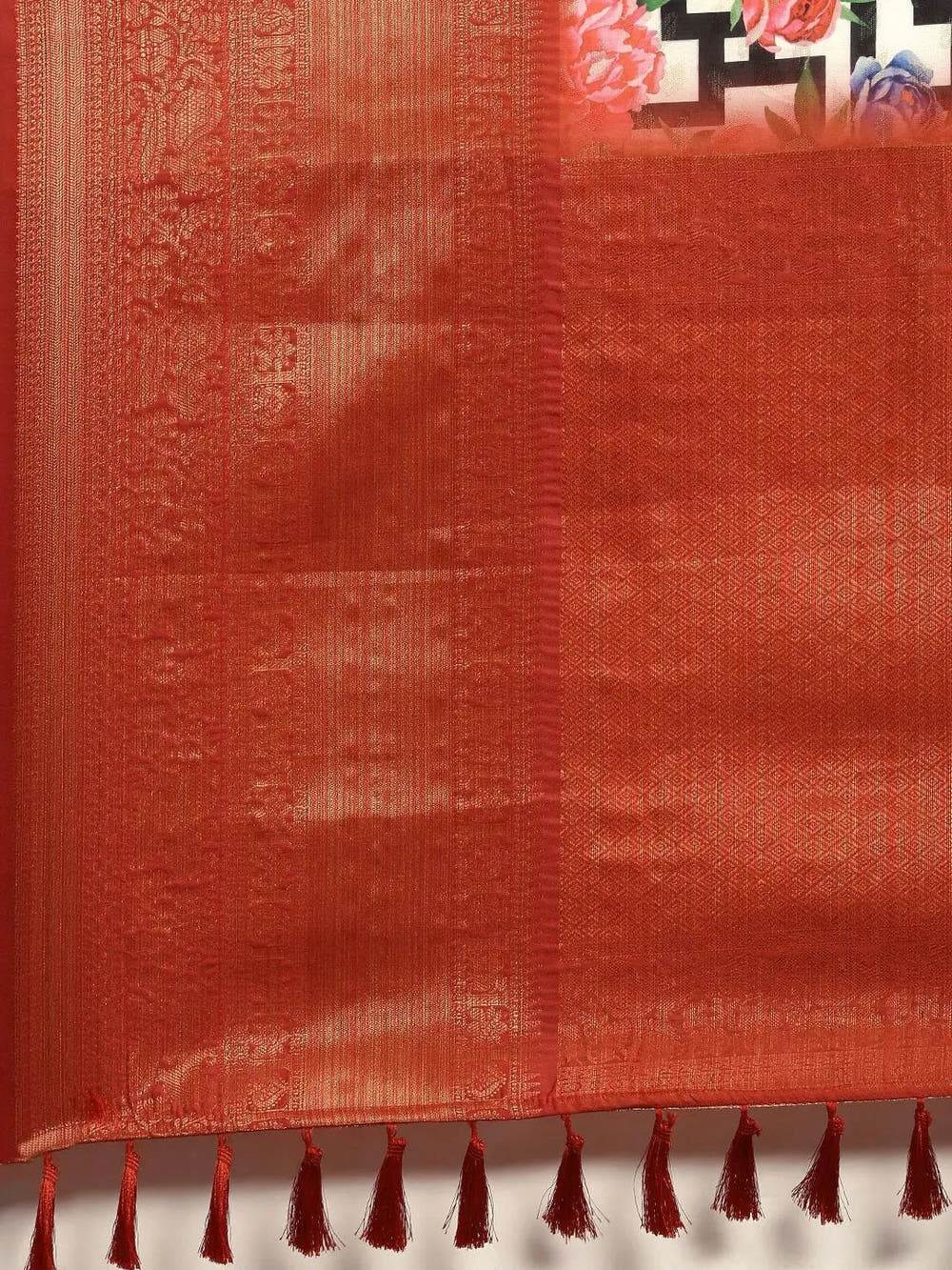Designer Digital Kalamkari Print Pattu Banarasi Silk Saree