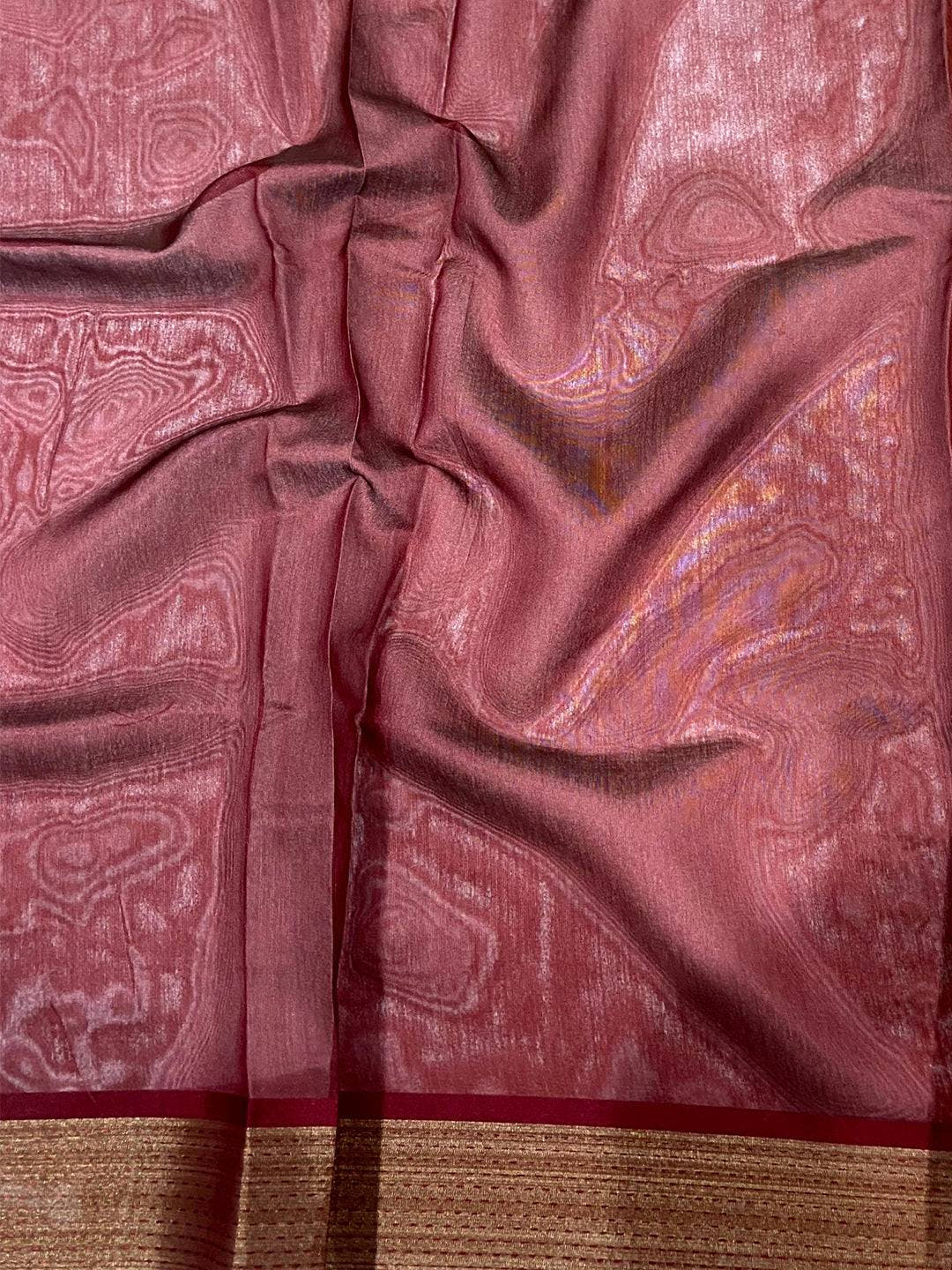 Light Brown Tussar Silk Kalamkari Print Saree