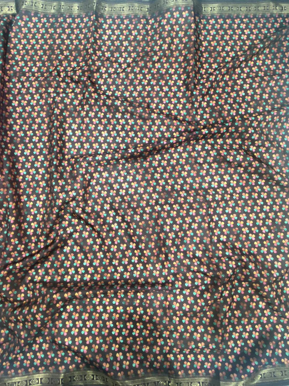 Wine Floral Grace Soft Silk Saree