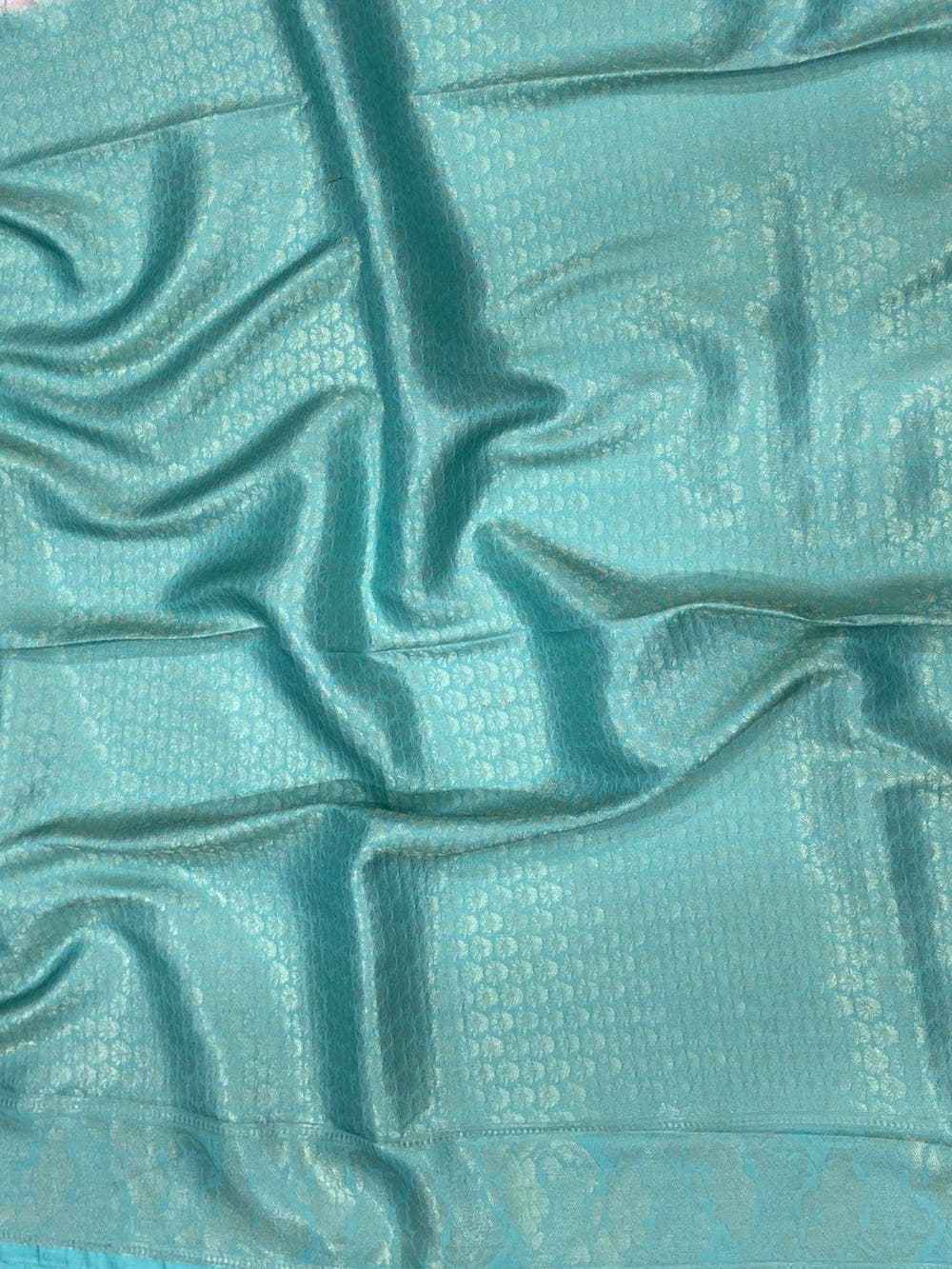 Sky Blue Kanjivaram Silk Digital Print Saree