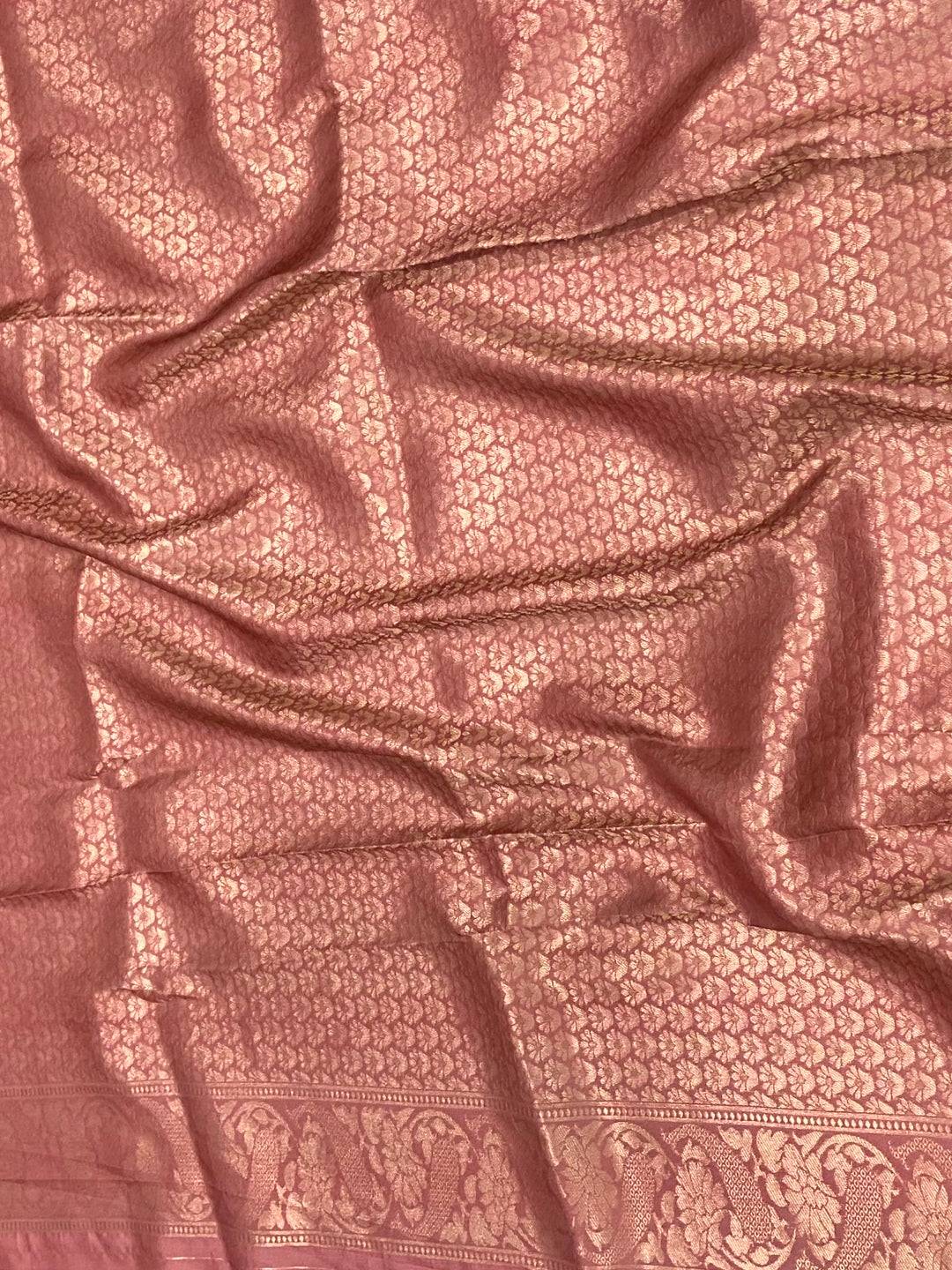 Rust Red Kanjivaram Silk Digital Print Saree