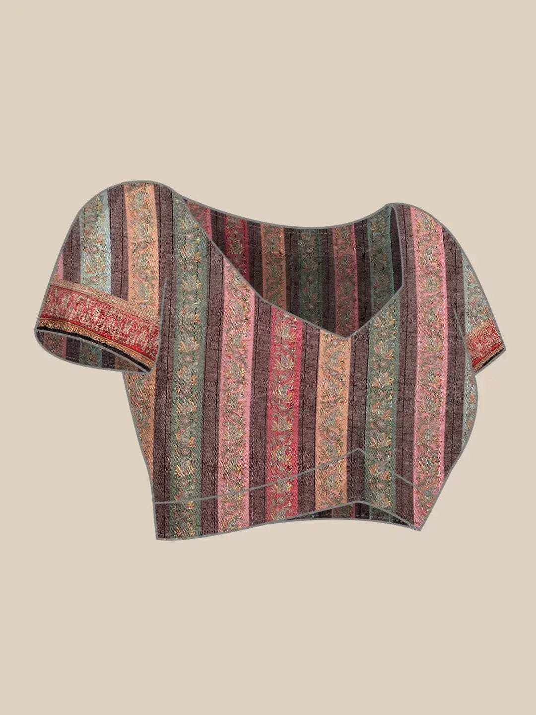Soft Linen Mughal and Kalamkari Print Saree