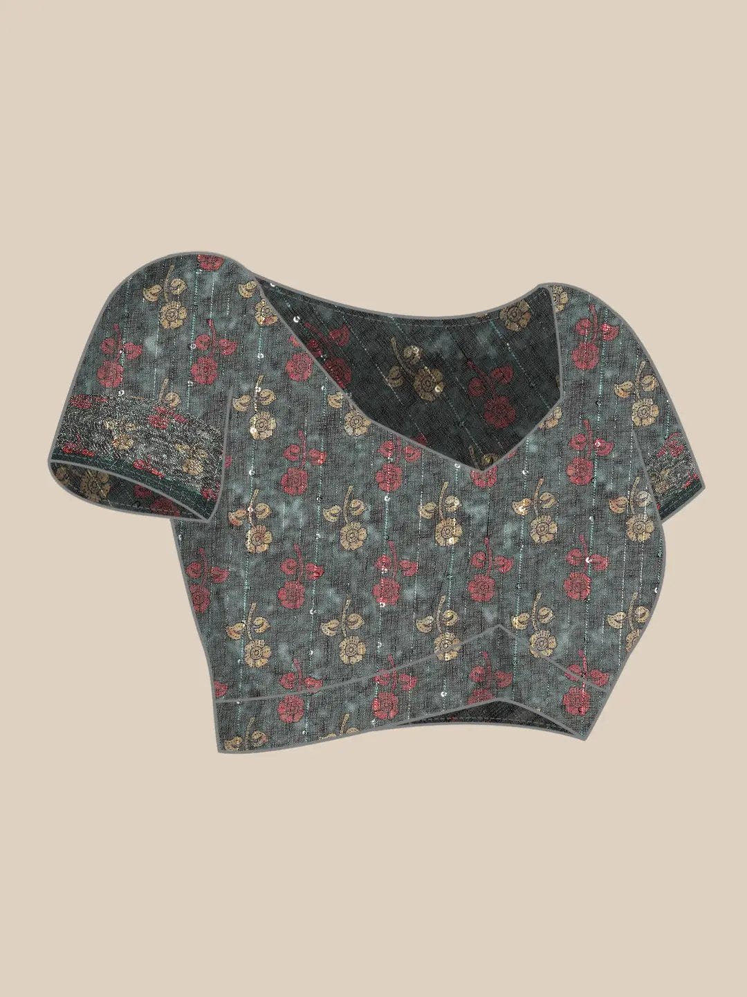 Soft Linen Kalamkari Block Print Party Wear Saree