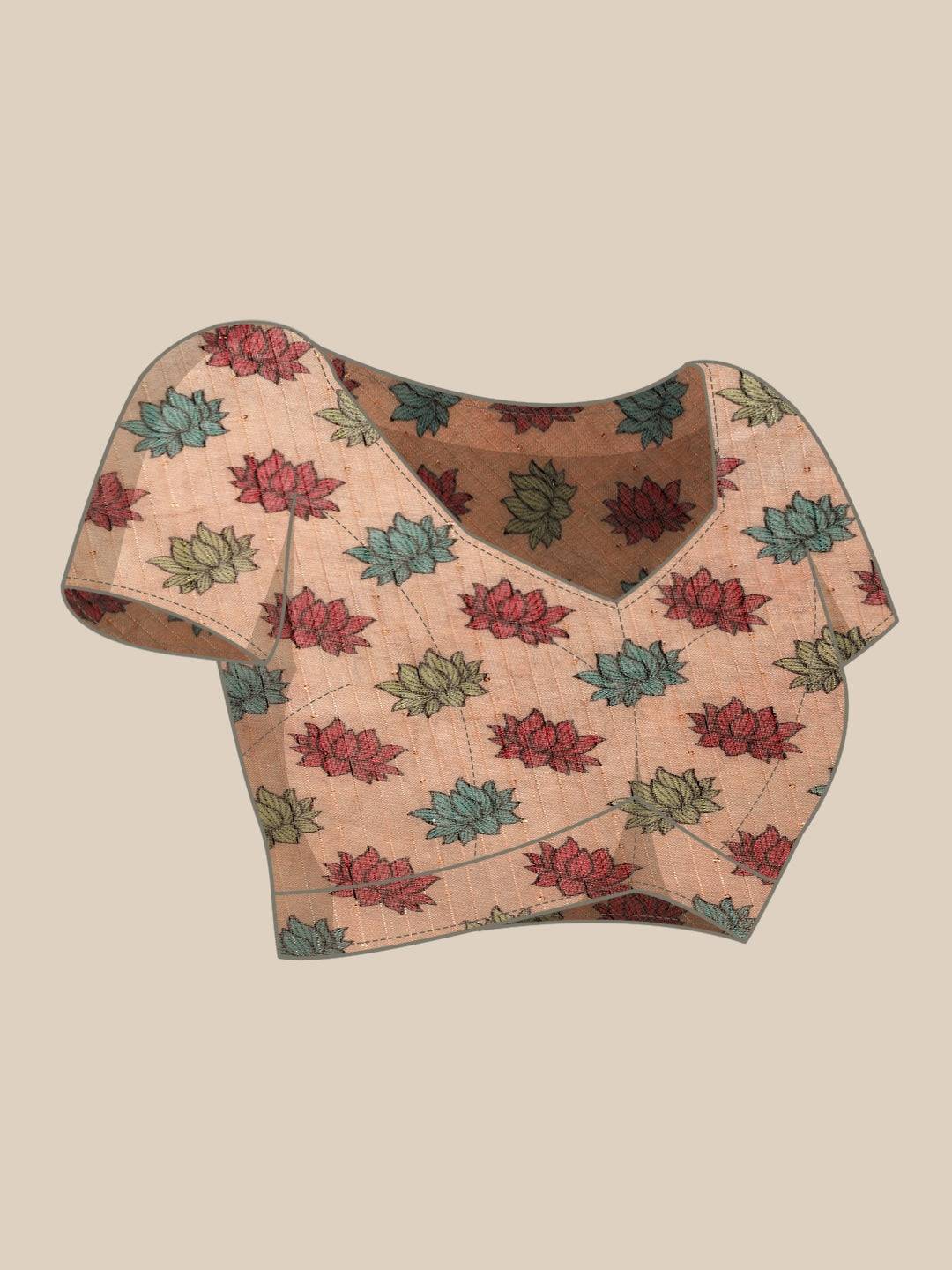 Soft Linen Kalamkari Print Party Wear Saree