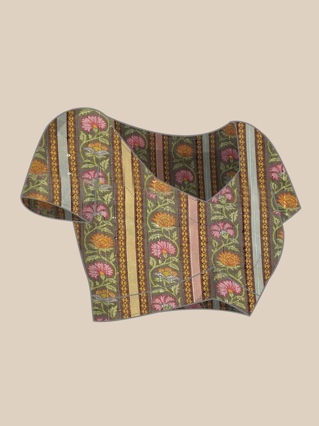 Soft Linen Leheriya Print &Sequence Work Saree