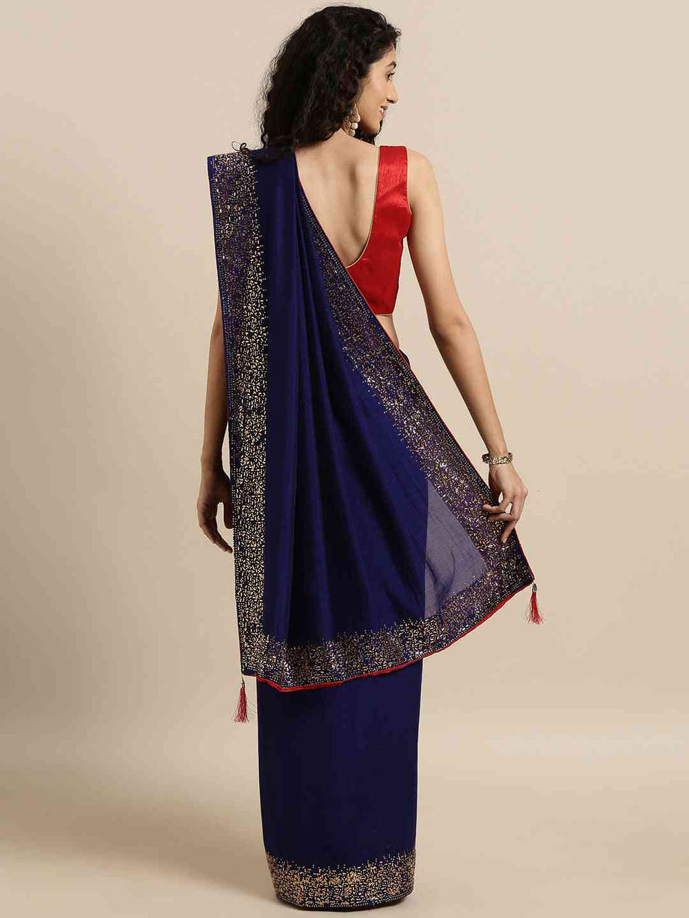 Blue Colour Poly Silk Saree