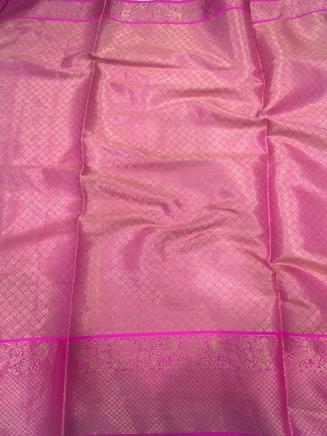 Aqua Kanjivaram Silk Golden Zari Weaving Saree