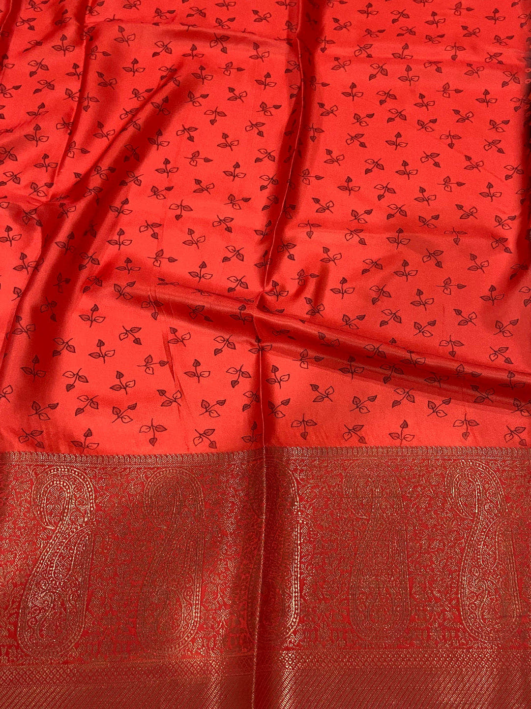 Black Satin Pichwai Print Saree