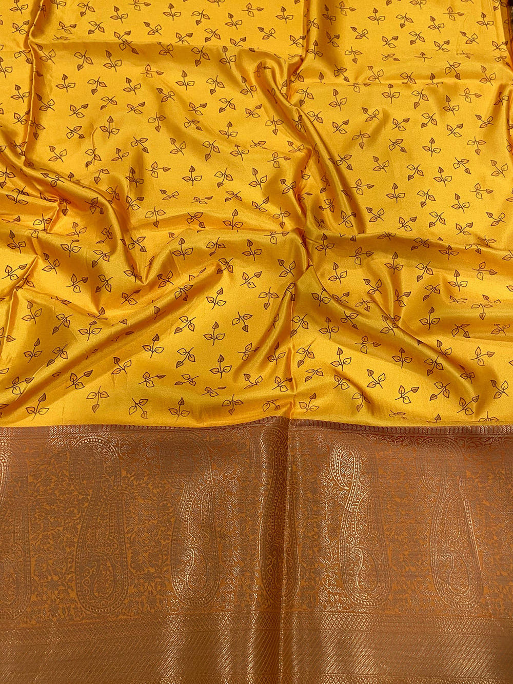 Wine Satin Pichwai Print Saree