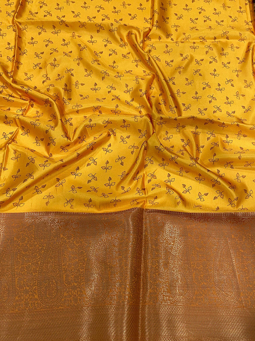Wine Satin Pichwai Print Saree