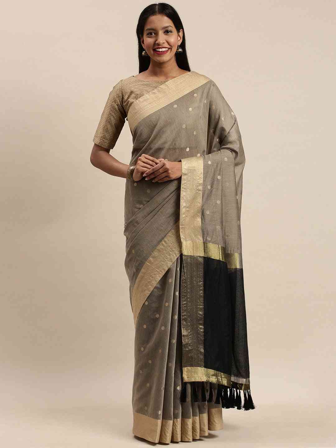 Banarasi Silk Saree With Woven Design And Zari Work
