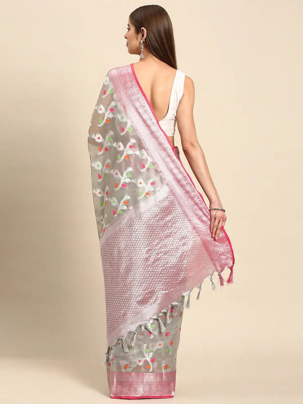 Pure Kota Zari Silk Saree With Floral Print