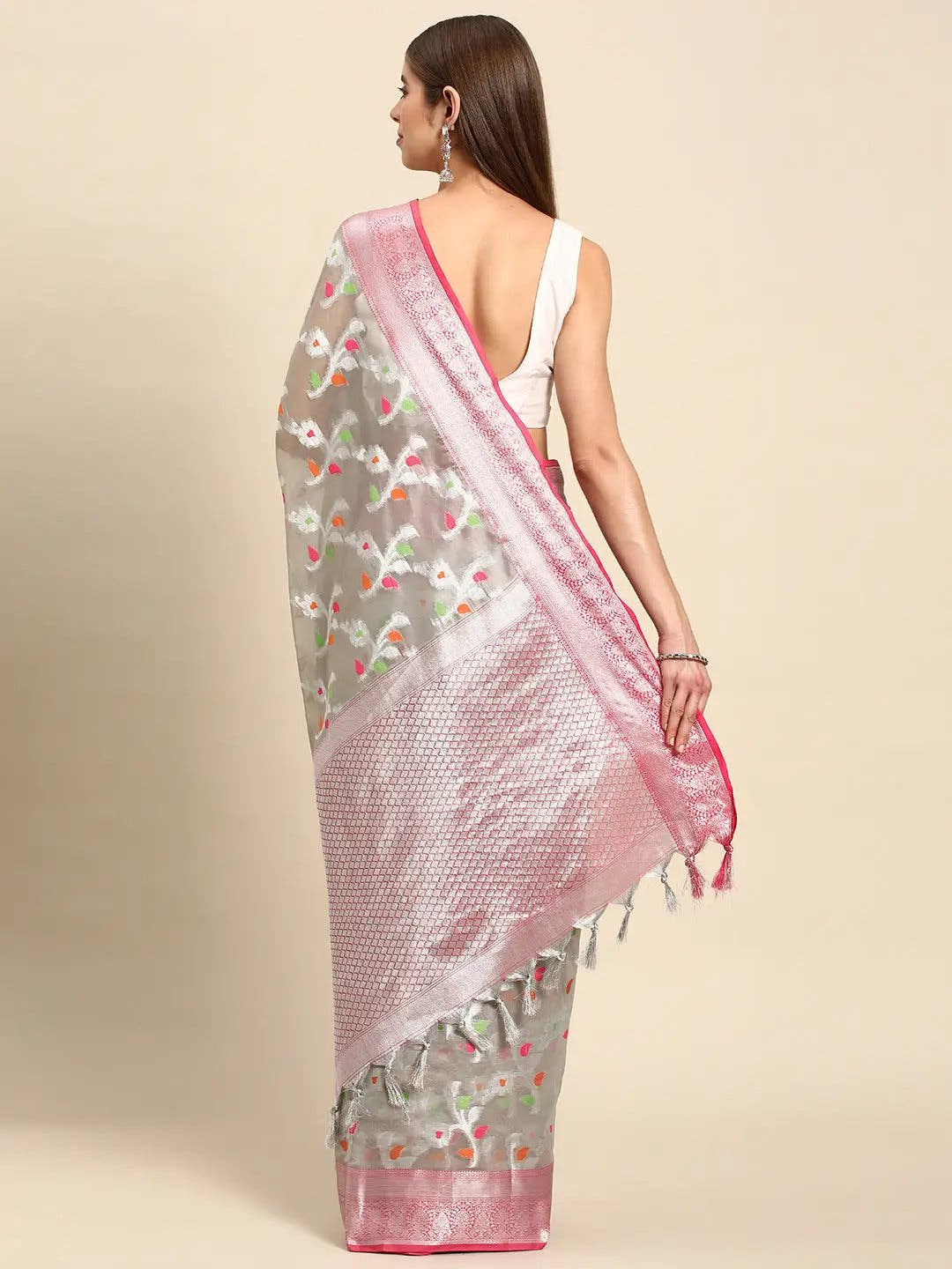 Pure Kota Zari Silk Saree With Floral Print