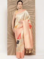 Banarasi soft silk sarees with intricate flower prints