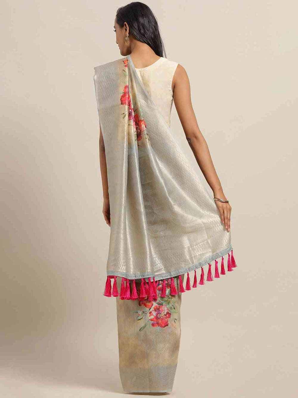Exclusive Cotton Slub Silk Zari Weaving Digital Print Festive Wear Saree