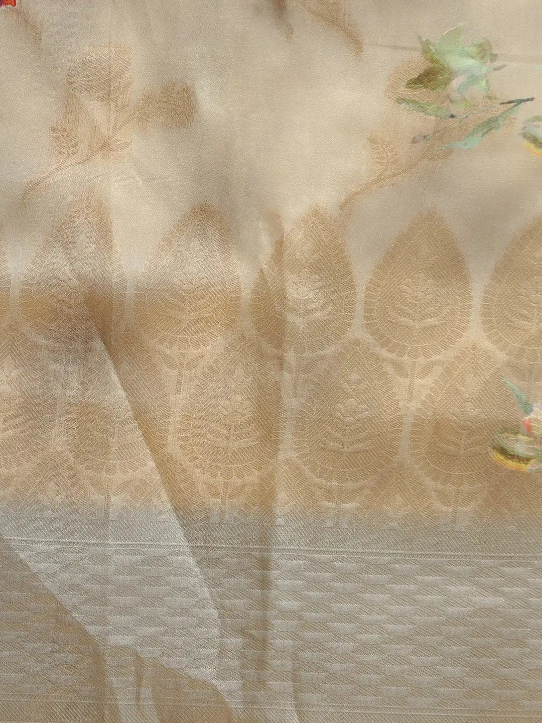 Exclusive Cotton Slub Silk Zari Weaving Digital Print Festive Wear Saree