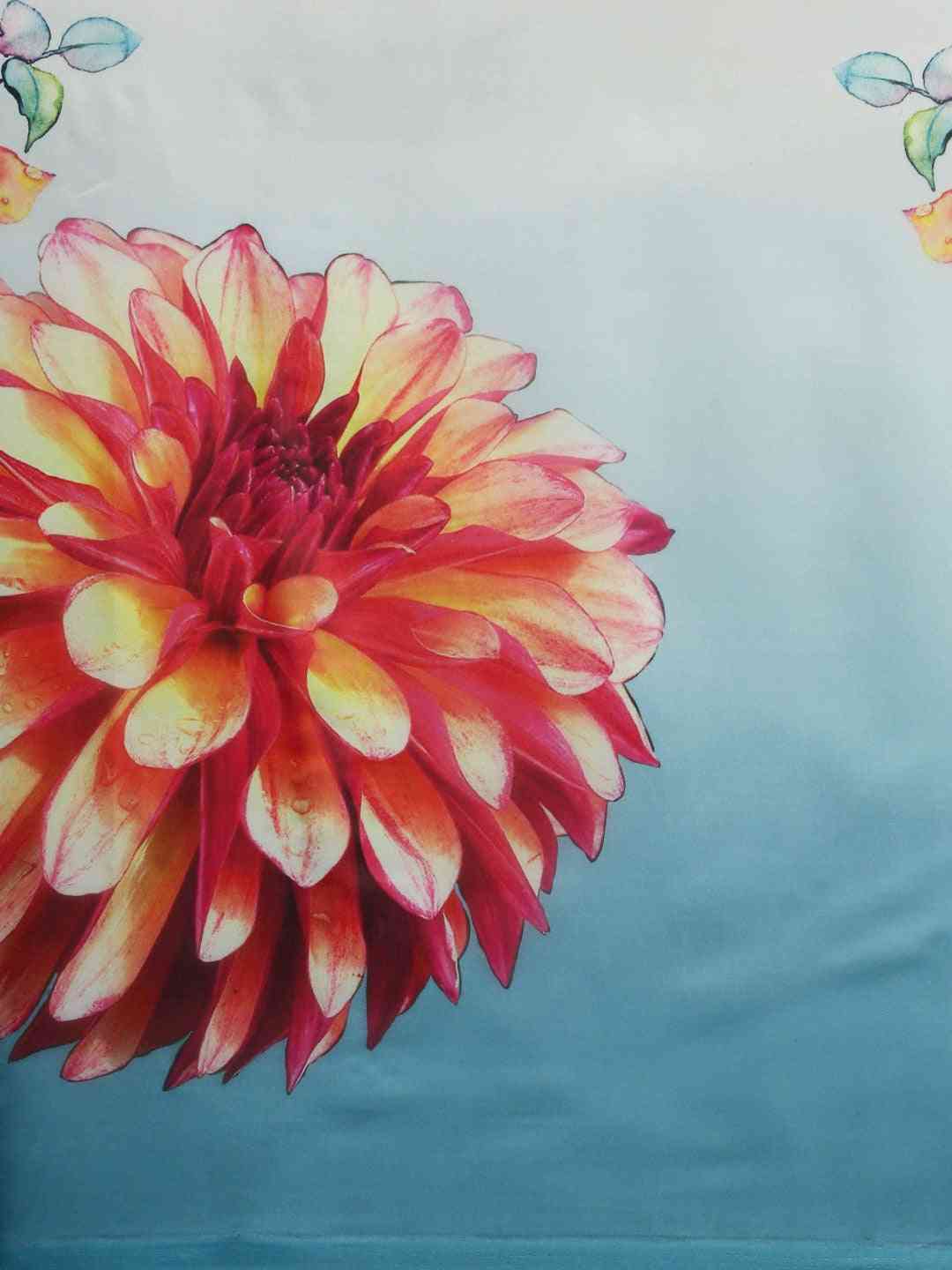 Blue Colour Floral Printed Pure Tebi Silk Saree With Resham Tassel