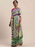 Pure Silk Resham Tassel And Striped Work Saree