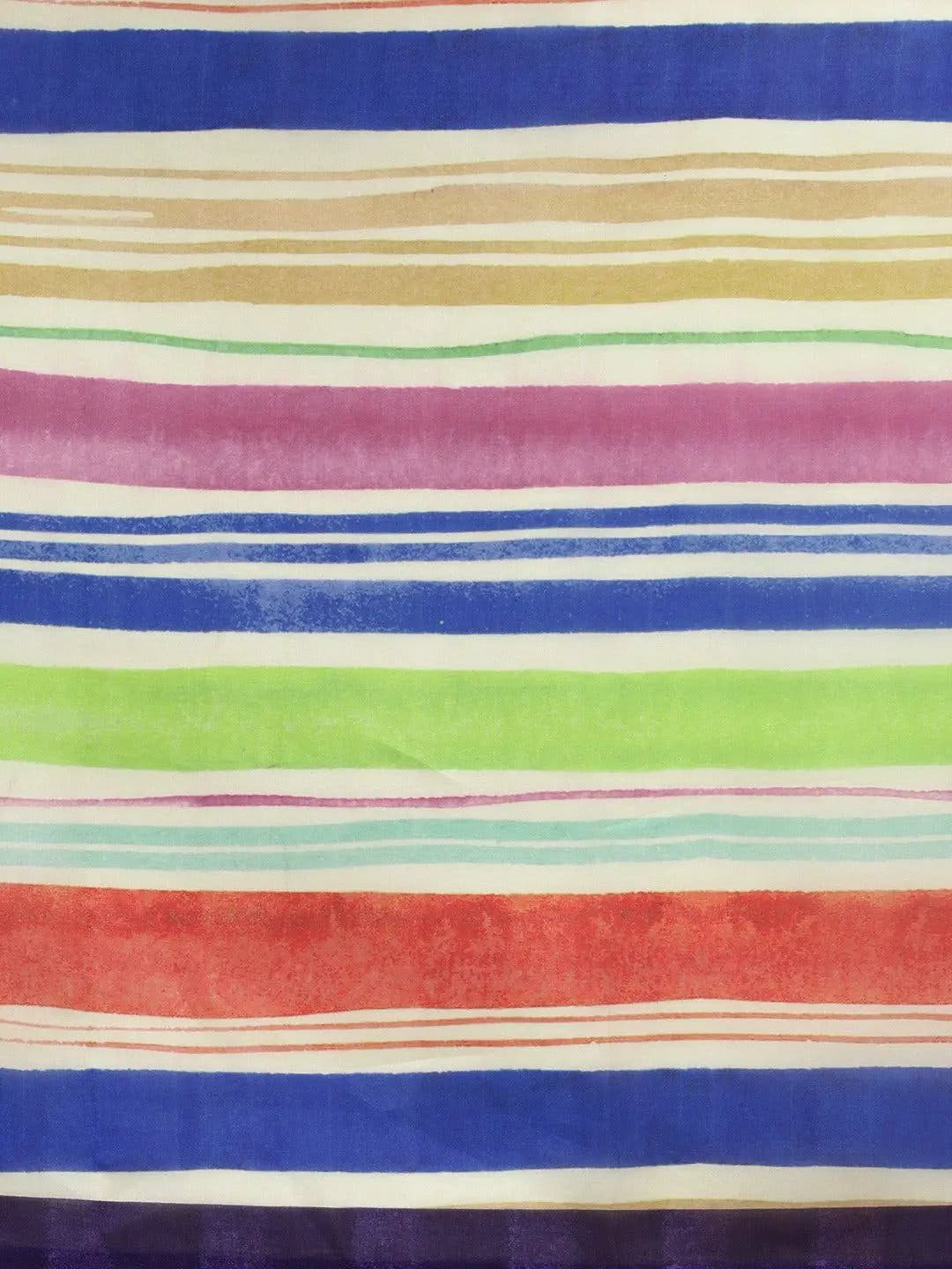 Pure Silk Resham Tassel And Striped Work Saree