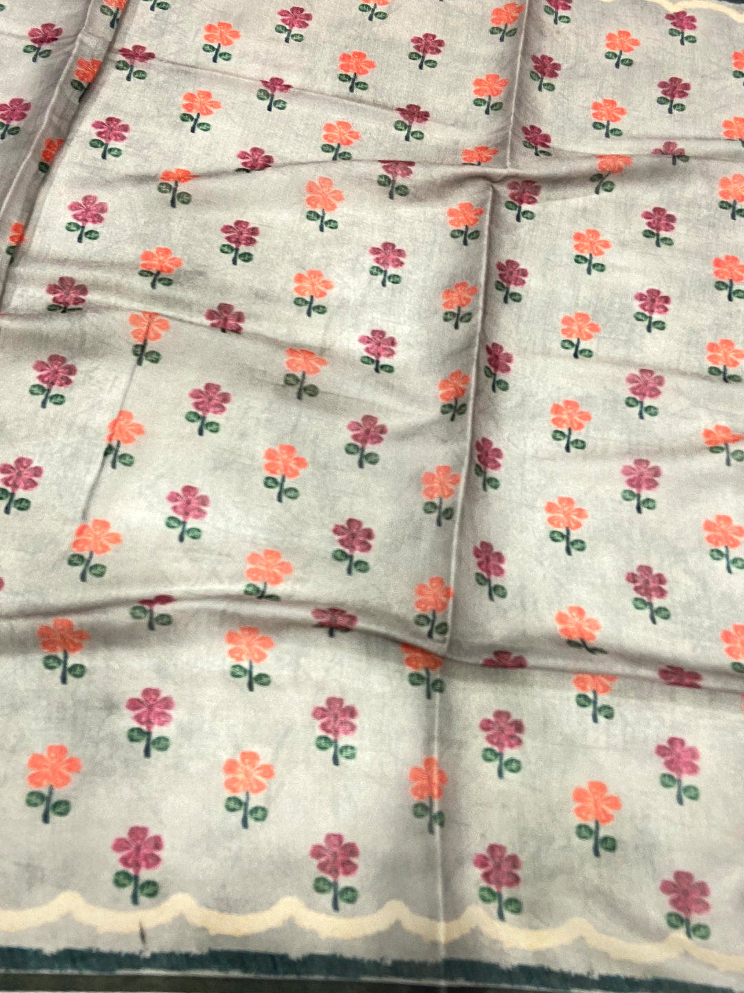 Light Brown Folklore Tissue Chanderi Saree