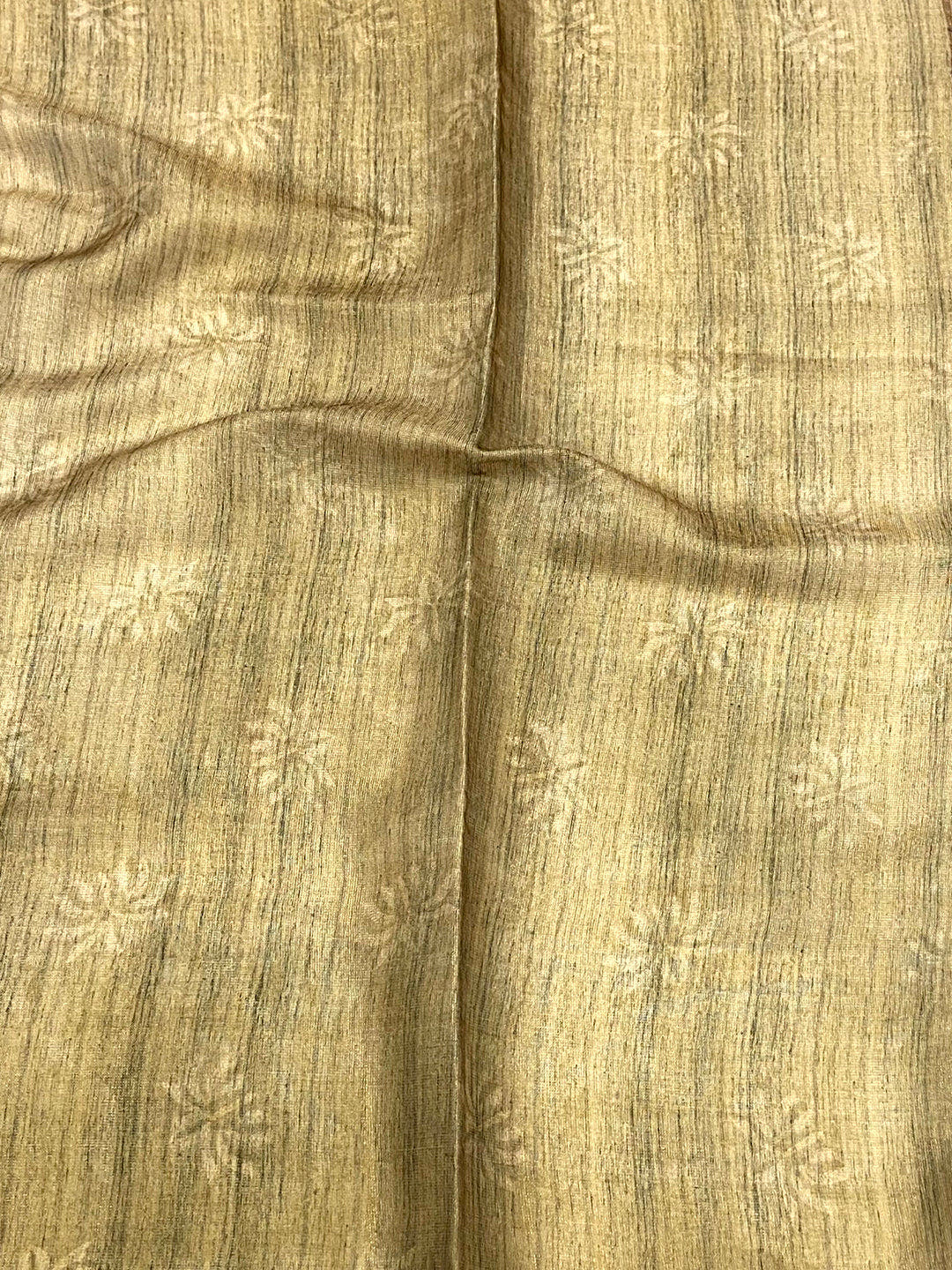 Brown Tissue Chanderi Floral Abstract Saree