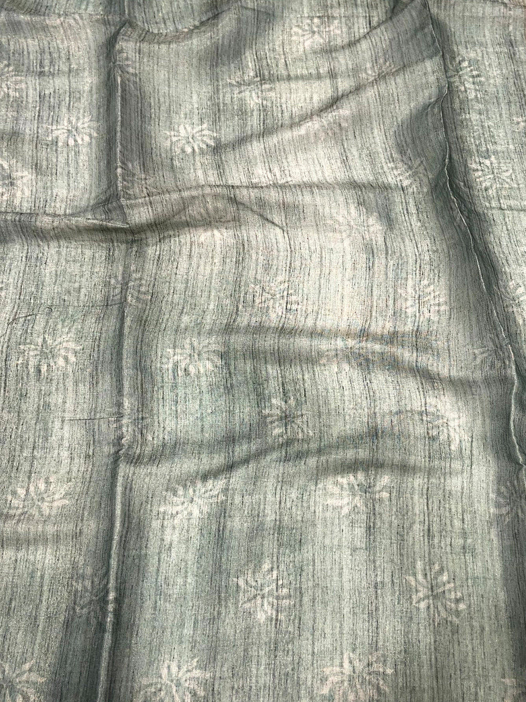 Sky Blue Tissue Chanderi Floral Abstract Saree
