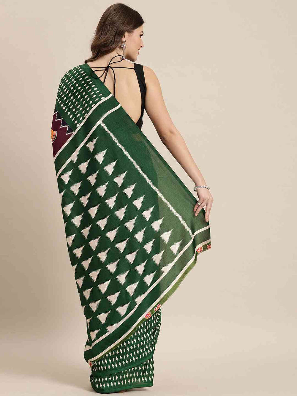 Stylish Linen Kalamkari Print With Chanderi Saree