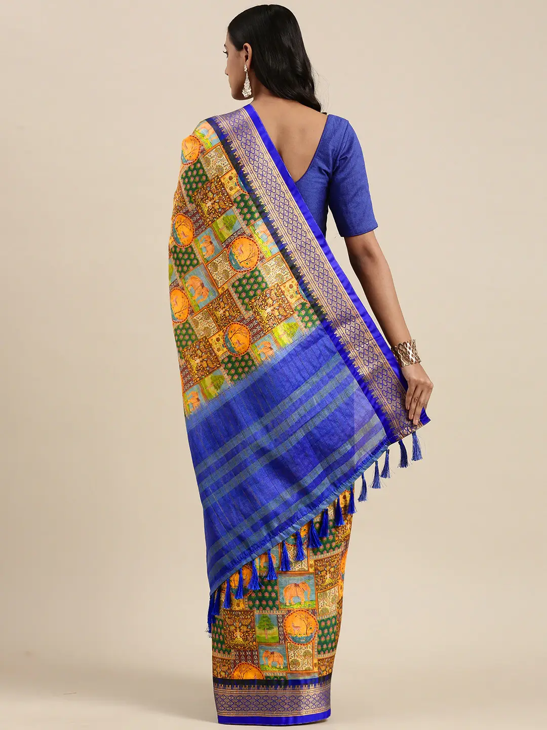 Uppada Silk Kalamkari Digital Print Saree
