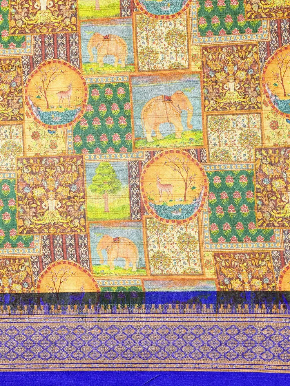Uppada Silk Kalamkari Digital Print Saree