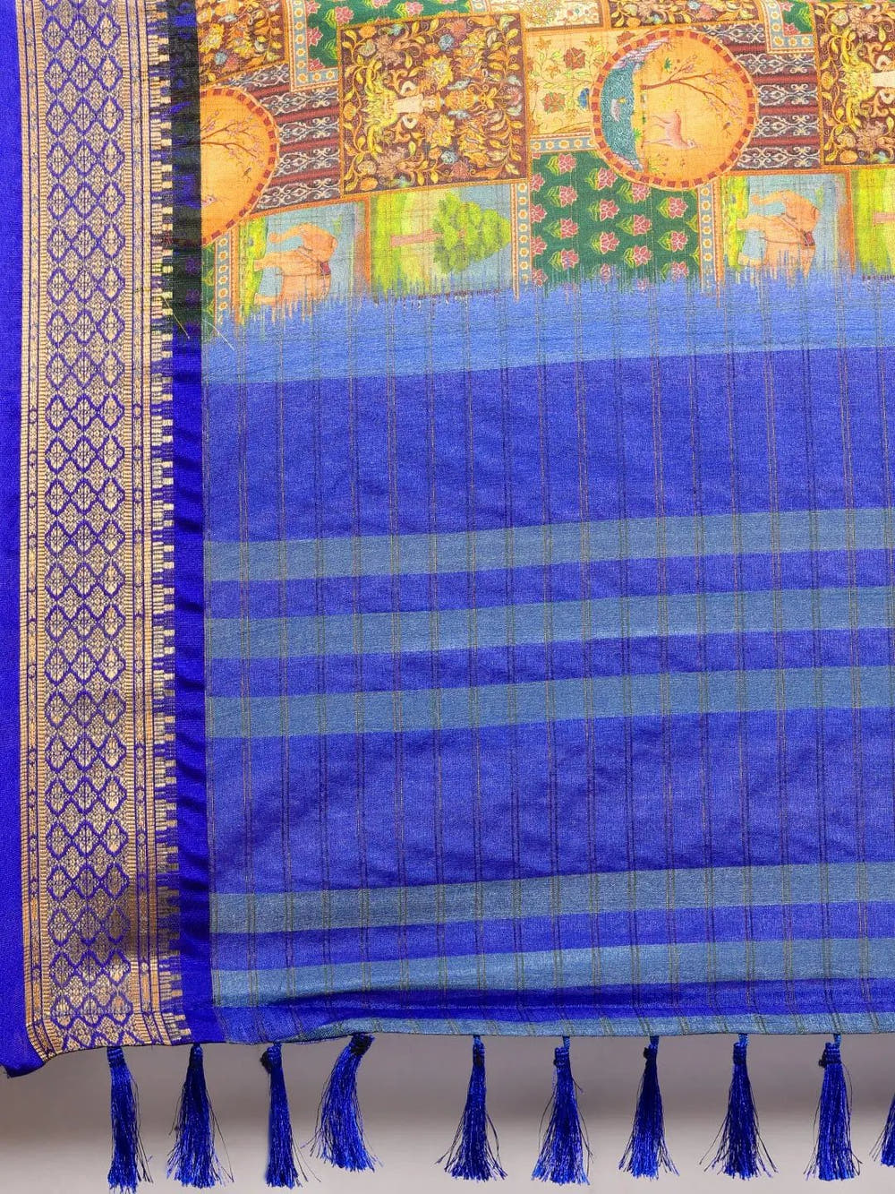 Uppada Silk Kalamkari Digital Print Saree