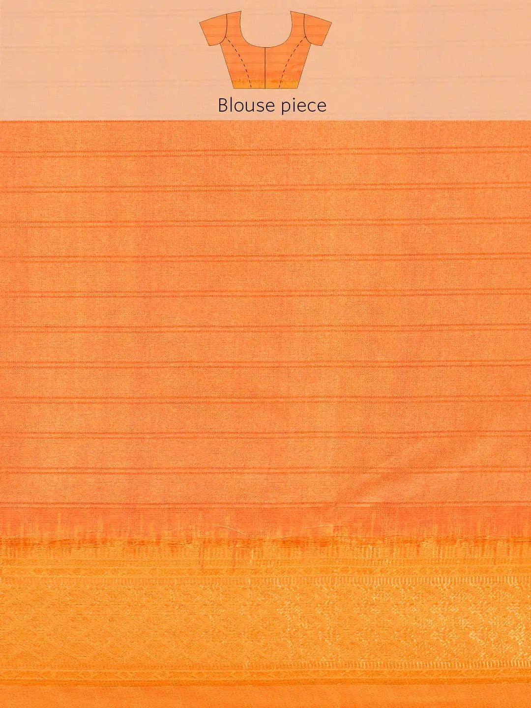 Orange Uppada Silk Kalamkari Digital Print Saree