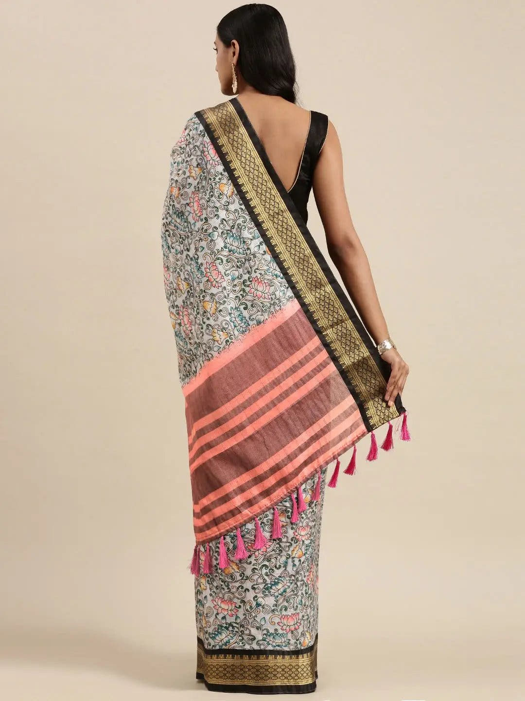 Attractive Kalamkari Digital Print Uppada Silk Saree