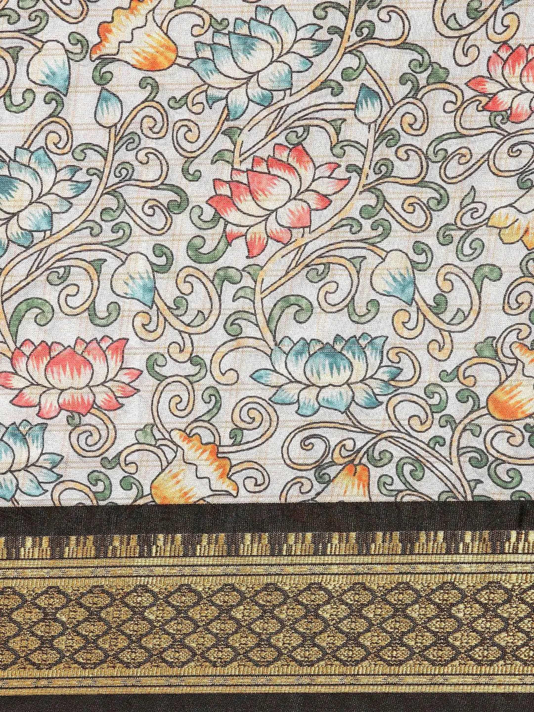 Attractive Kalamkari Digital Print Uppada Silk Saree