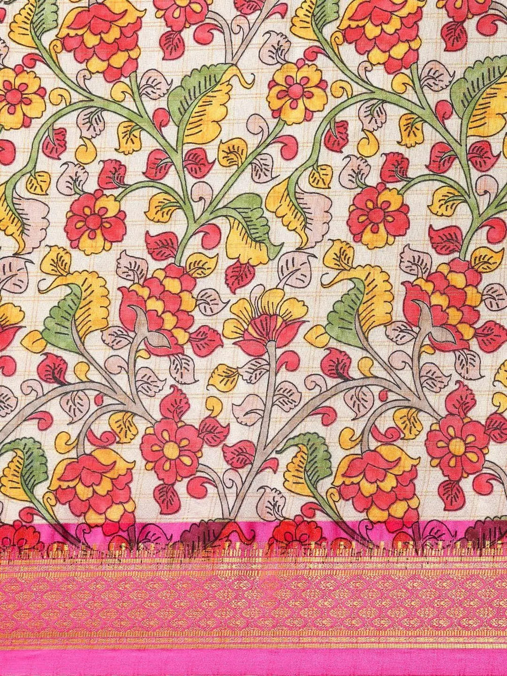Attractive Kalamkari Digital Print Uppada Silk Saree