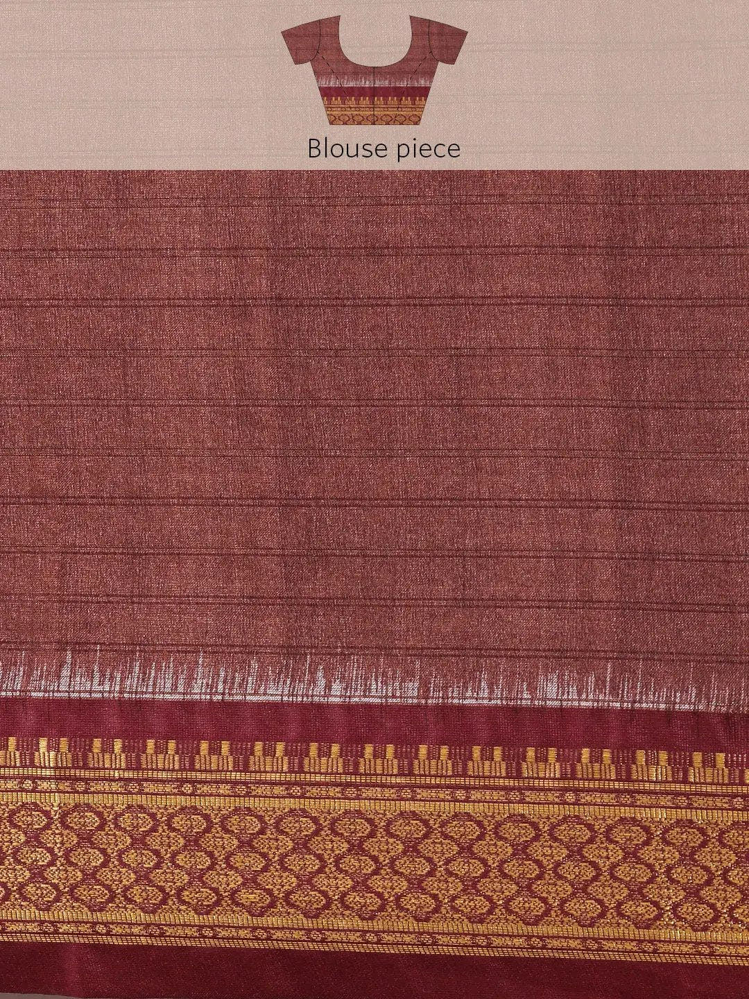 Brown Colour Kalamkari Digital Print Uppada Silk Saree