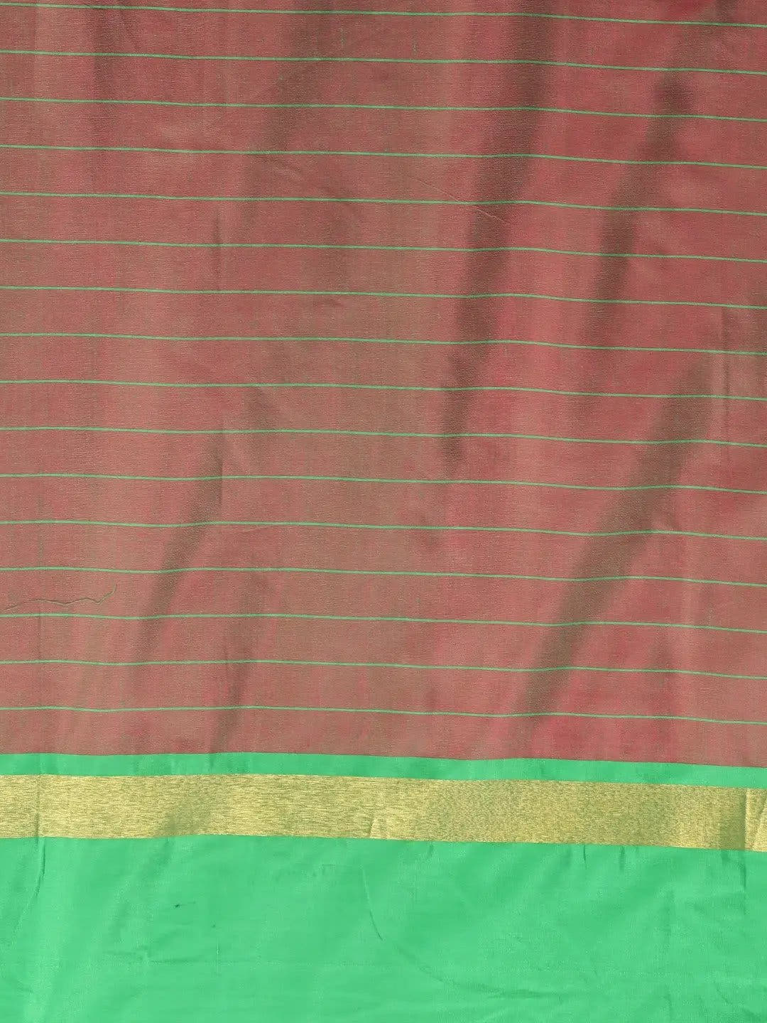 Stylish Red Colour Silk Cotton Checked And Zari Work Saree
