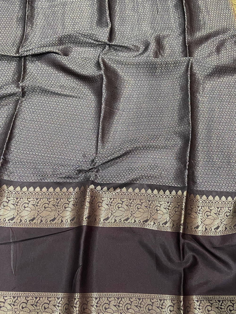 Olive Banarasi Pichwai Print Saree