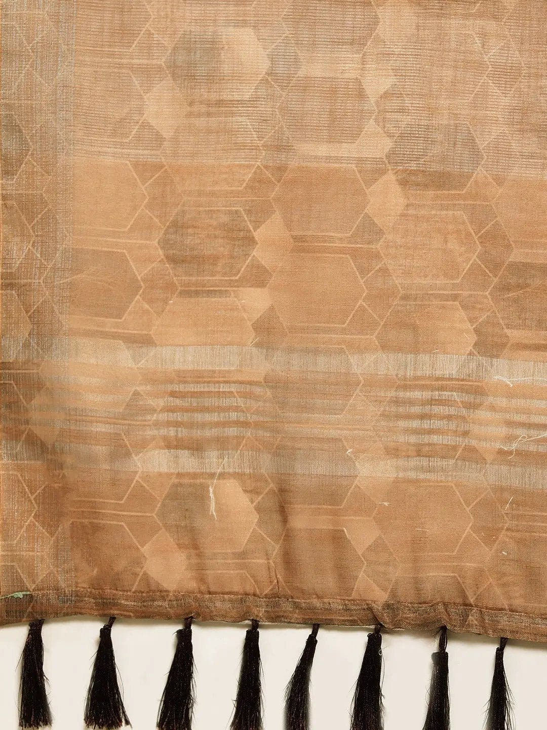 Exclusive Soft Linen Geometric Print Festive Wear Saree